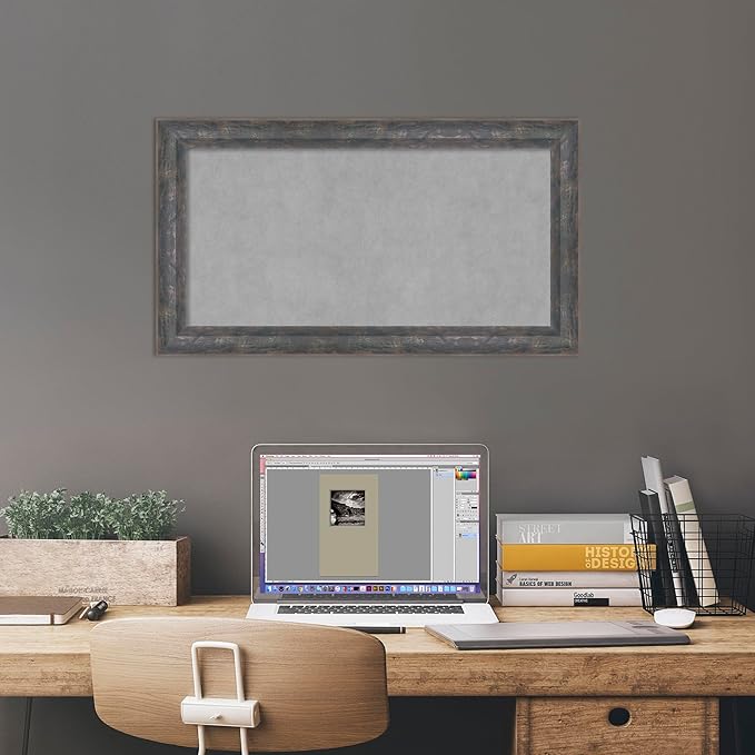 Amanti Art Grey Framed Magnetic Board 15x27 Small Vision Board - Image 6