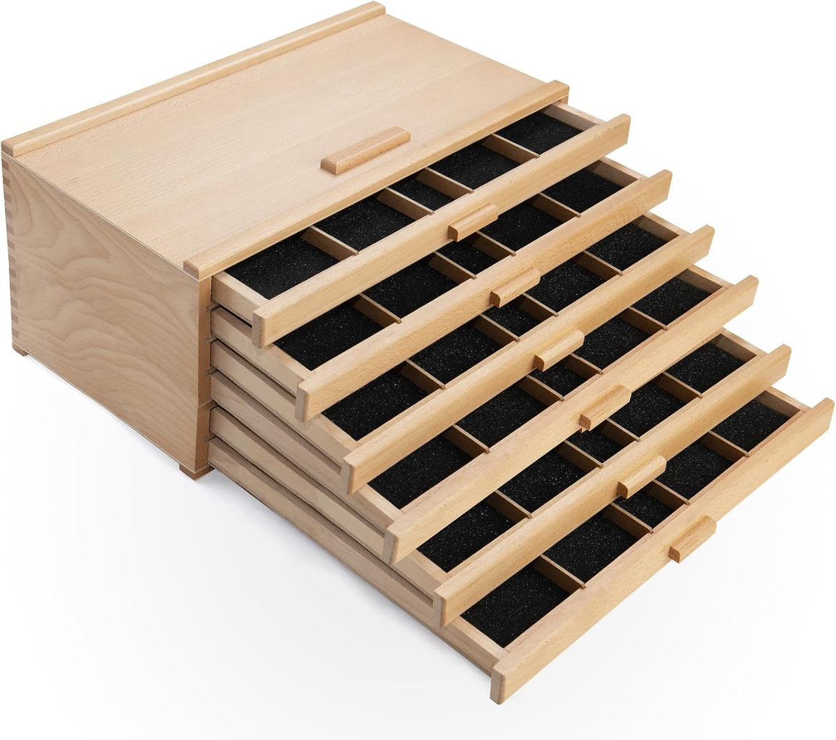 falling in art wooden pastel storage box with, main product view