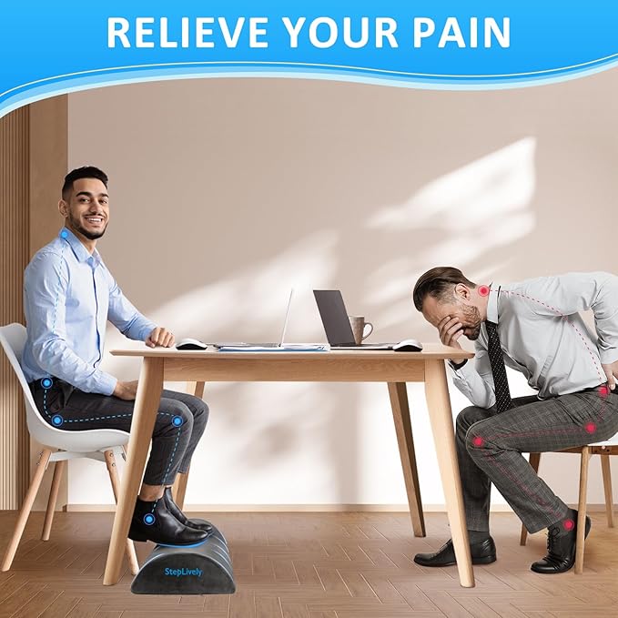 StepLively Foot Rest for Under Desk at Work, Comfortable Foot Stool - Image 5