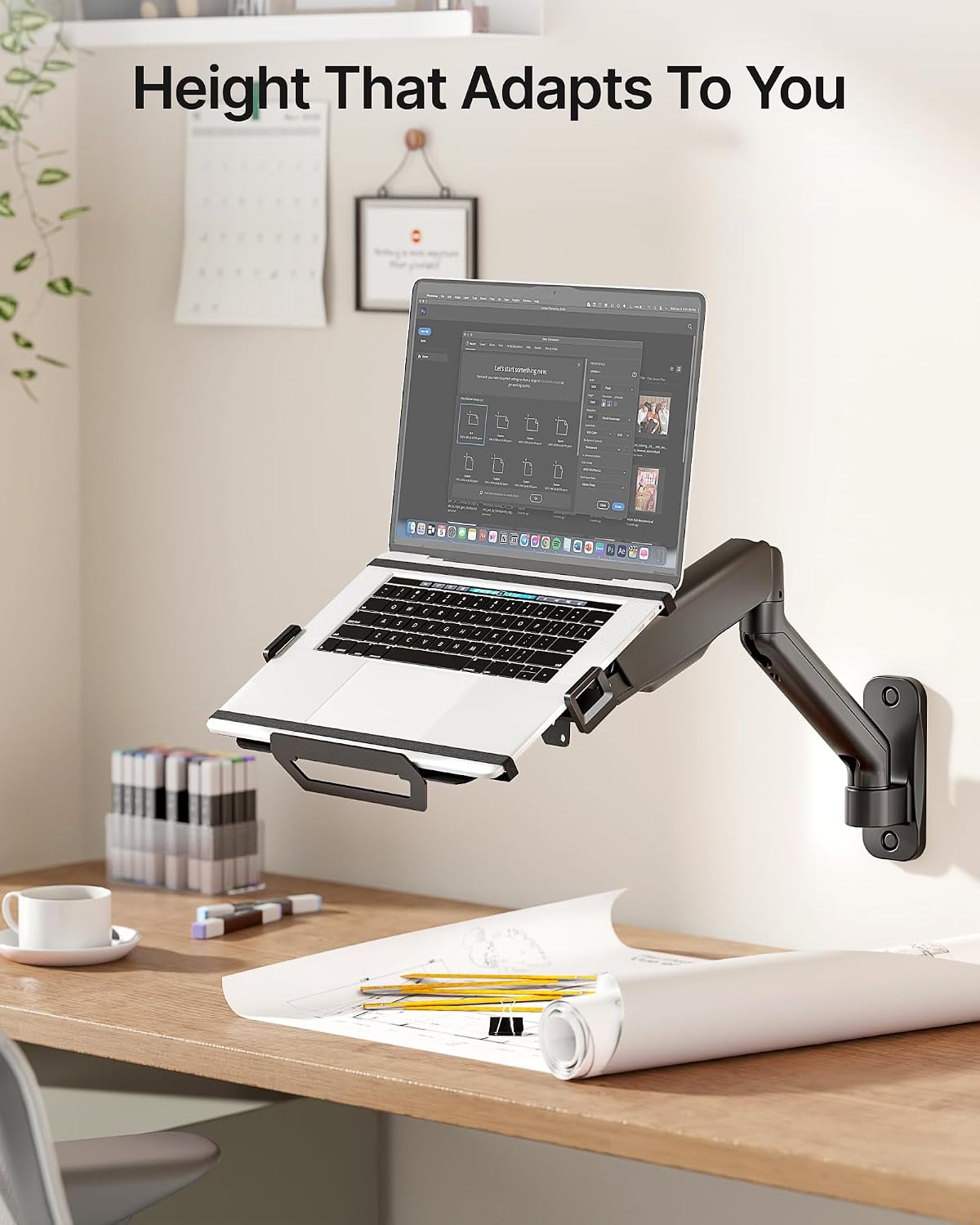 monTEK 2-in-1 Laptop Wall Mount, Fits 12–18" Laptops & 32" Moni...
