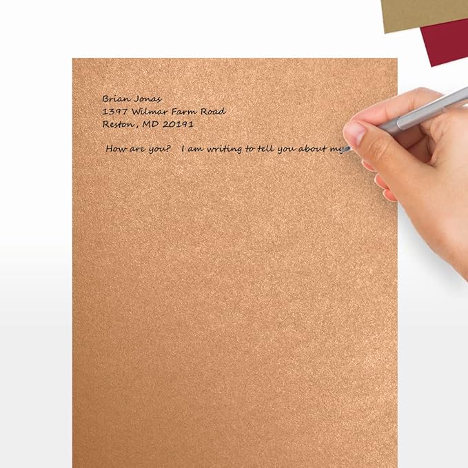 LUXPaper 8.5" x 11" Paper | Letter Size | Copper Metallic | 80lb. Text | 50 Qty - Image 5