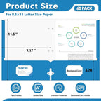 Two Pocket Portfolio Folders, PANDRI 60 Pack 3 Hole Punched 2 Pocket Folders - Image 2