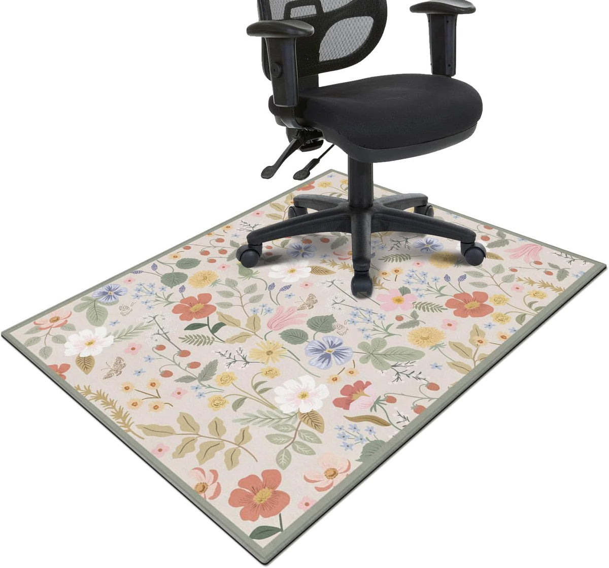 Office Chair Mat for Hardwood & Tile Floor,Boho Floral 36"x48" ...
