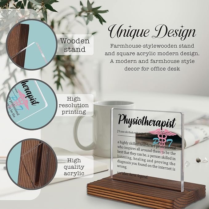 Physiotherapist Appreciation Gift Desk Sign, Funny Physical Therapy Office Decor - Image 3