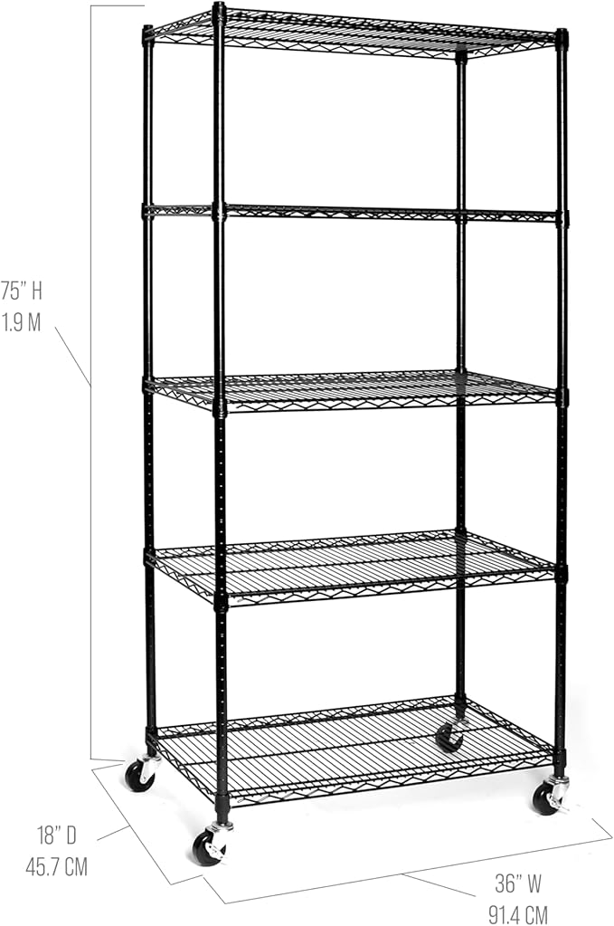 Seville Classics UltraDurable Heavy Duty NSF Solid Steel Wire Rack Storage Unit - Image 4