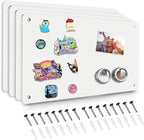 4 Pack White Magnetic Board, 17.5" x 11.4" Magnet Bulletin Board to Display by HYHOSHI