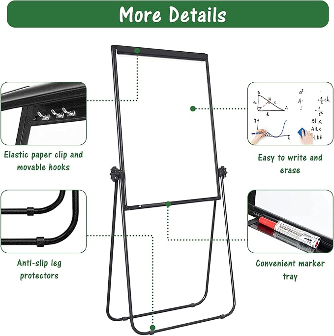 Stand White Board Magnetic 40 x 28 inches Dry Erase Board Double Sided Height - Image 8