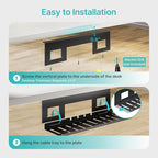 PEGZONE Under Desk Cable Management Tray, 15.7 Inches Metal Cord Organizer Rack - Image 7