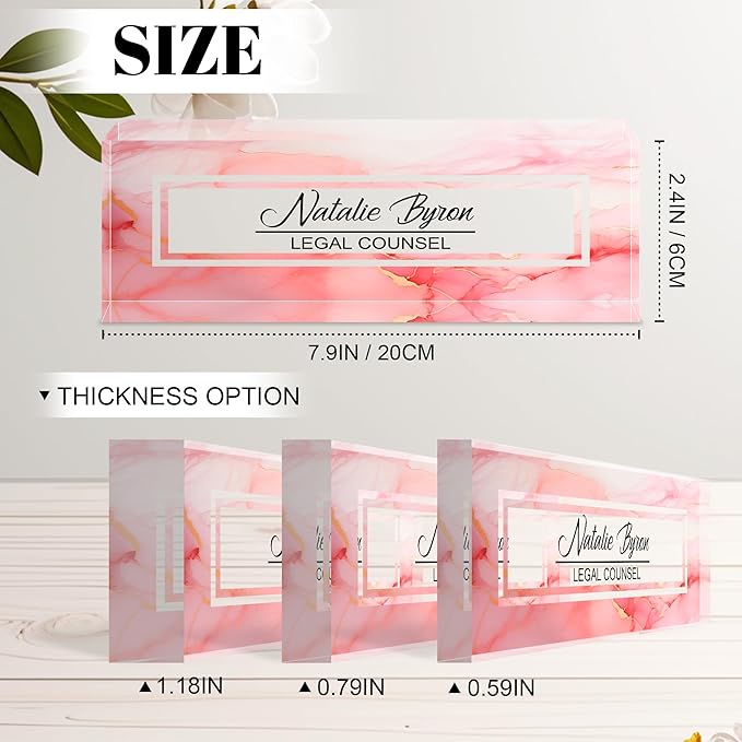 Personalized Name Plate for Desk, Custom Acrylic Desk Name Sign, Office - Image 3