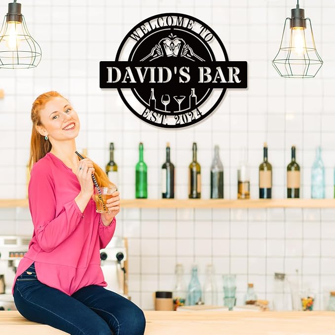 Personalized Bar Sign | Custom Metal Wall Art Decor - Image 2