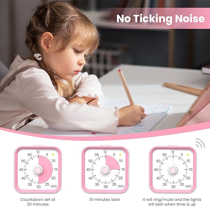 Visual Timer for Kids with Pause Function, 60 Minute Countdown Timer for Kids - Image 5