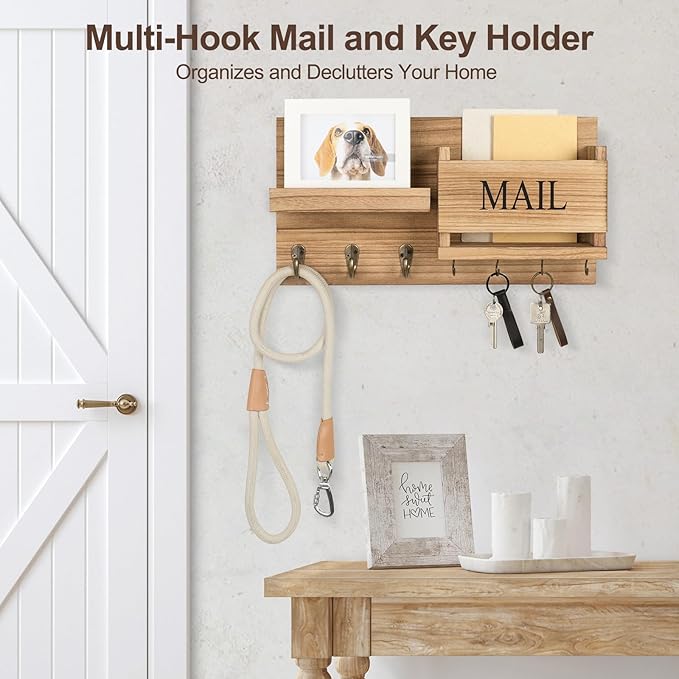 Lwenki Mail Organizer for Wall Mount – Key Holder - Image 3