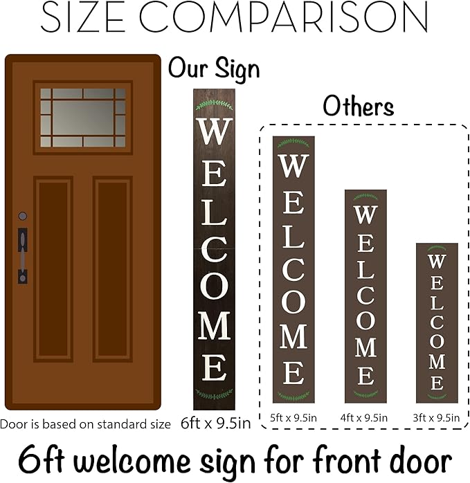 Tall Outdoor Welcome Sign, 6ft Brown Rustic Modern Farmhouse Welcome Sign - Image 5
