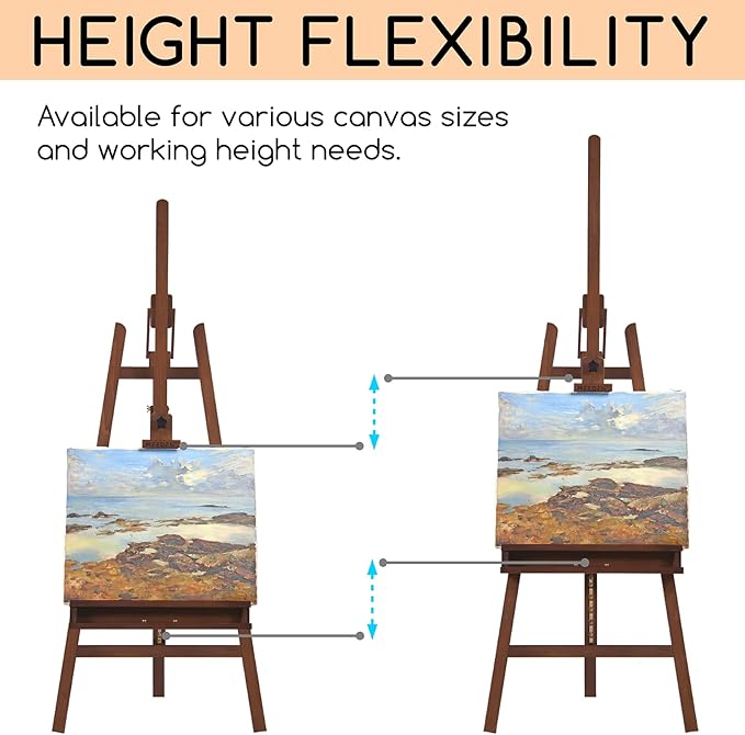 MEEDEN Large Painters Easel Adjustable Solid Beech Wood Artist Easel, Studio - Image 5