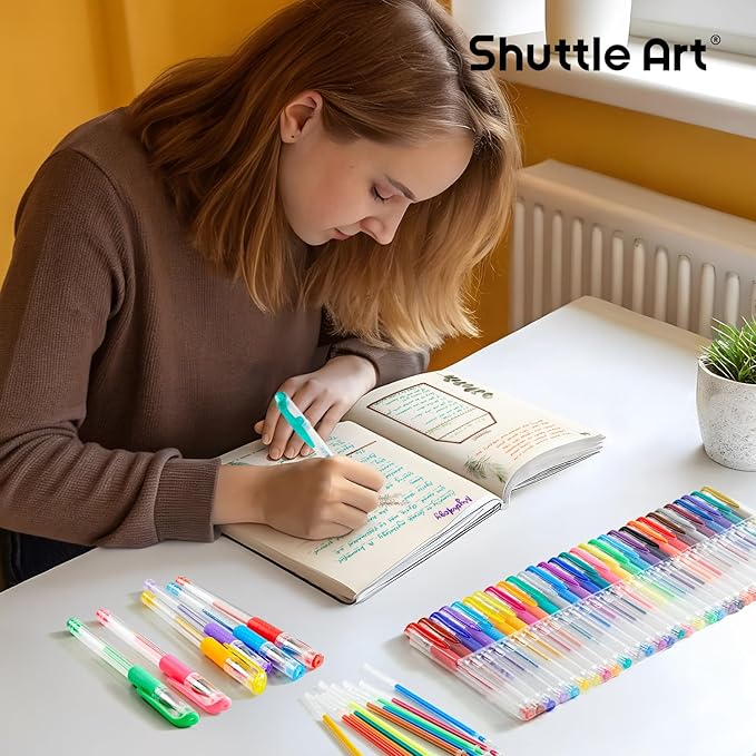 Shuttle Art Gel Pens, 60 Pack Gel Pen Set 30 Colored Gel Pen - Image 7