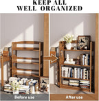 AnywaysWood 4 Tier Solid Wood Open Shelf Bookcase, Modern Wooden Display - Image 7