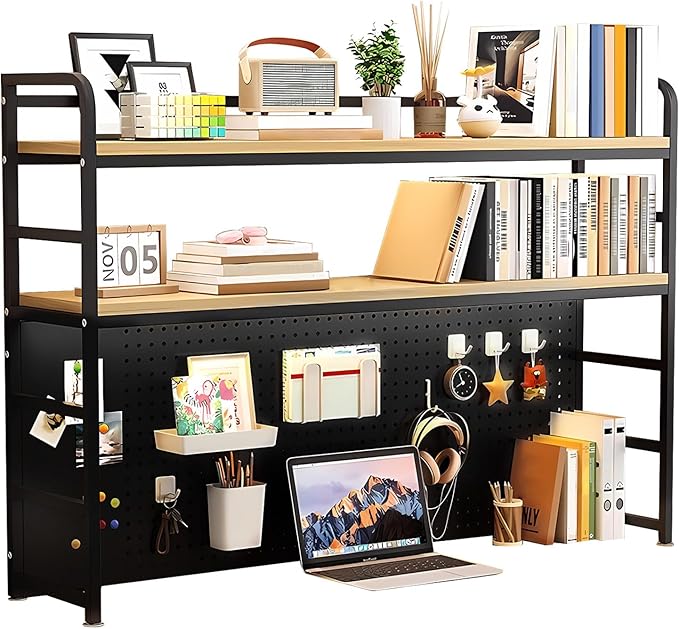ZWCQSYS 2-Tier Desktop Bookshelf Hutch - Image 7