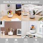 Marbrasse Desk Organizer, 360-Degree Rotating Pen Holder, Desk Organizers and - Image 2