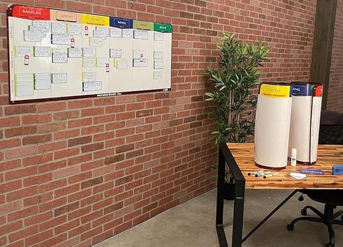 PMXBOARD 6 Column Magnetic Kanban Board, Scrum Board Flex Whiteboard Kit. Agile - Image 2