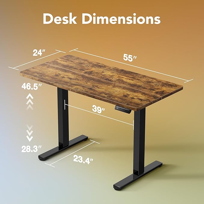 HUANUO Electric Standing Desk, 55 x 24 Inch Height Adjustable Computer Desk - Image 2