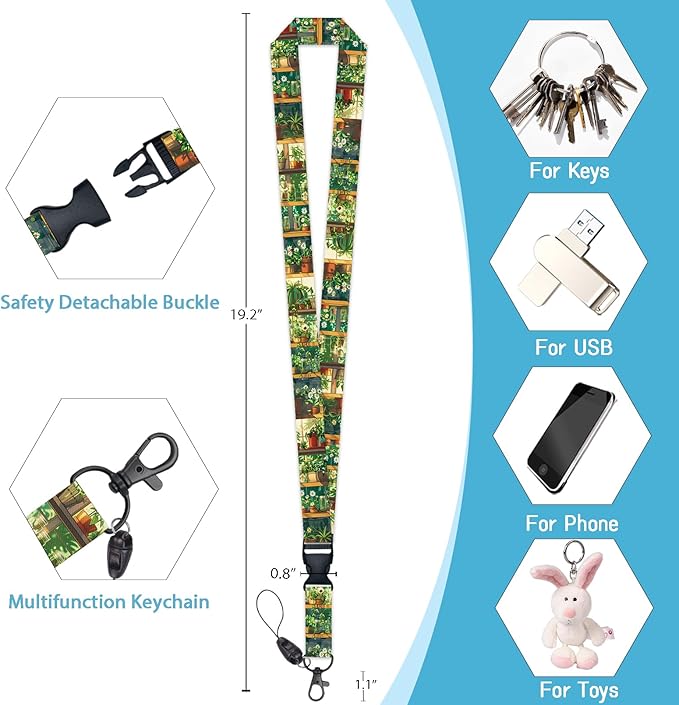 Green Bookshelf Lanyards for ID Badges, Badge Holder - Image 5