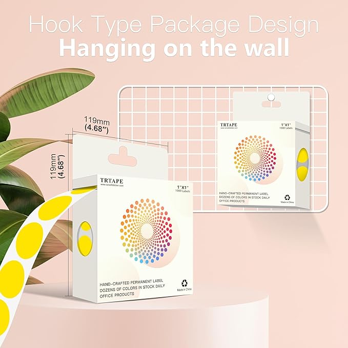 1 Inch Round Color Coding Labels, 1000 Dots Per Roll Yellow Color Coded Dot - Image 3