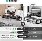 Fenge Dual Monitor Stand for Desk, 42.5in Large Monitor Riser for 2 Monitors - Image 5