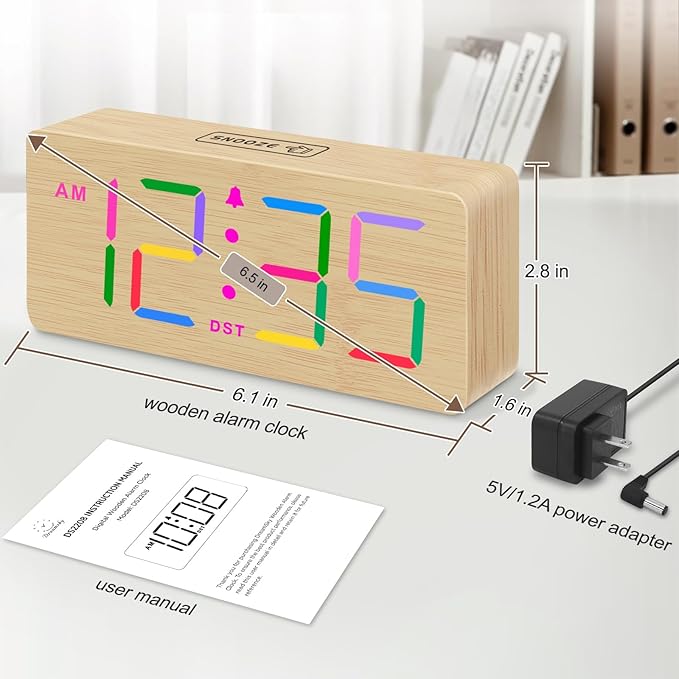 DreamSky Wooden Digital Alarm Clock - Image 7