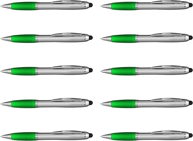 DISCOUNT PROMOS Stylus Ballpoint Pens Set of 10, Bulk Pack by DISCOUNTPROMOS