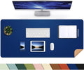 Desk Mat, 35.4" x 17" Leather Desk mat, Double-Sided Desk Pad, Desk matt by AFIING