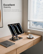 Tablet Stand Holder with Thickened 360°Rotating Base Dual Rod Adjustable - Image 2
