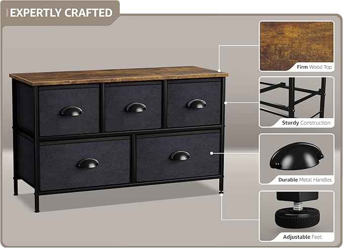 Sorbus Dresser with 5 Drawers - Image 4