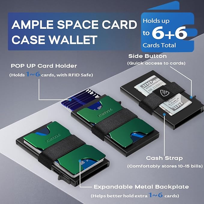 RUNBOX Slim Card Holder Wallet for Men, Minimalist RFID Blocking Wallet - Image 2