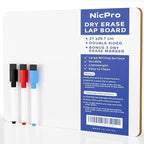 Nicpro 9 x 12 inches Lapboard Small Dry Erase Lap Board Double Sided by Nicpro