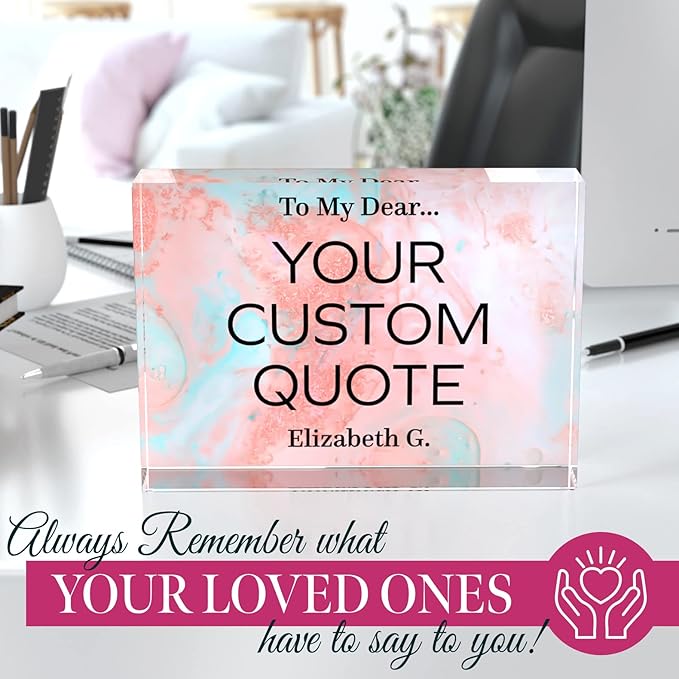 Personalized Gifts, Custom Quote Block Letter Board, Crystal-Clear Acrylic - Image 5
