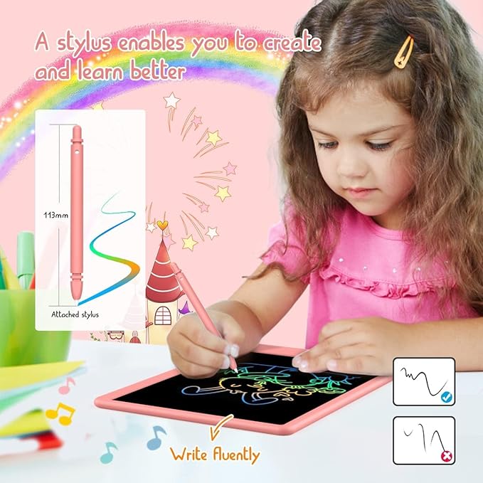 BUKEBU LCD Writing Tablet Doodle Board, 10.5 inch Colorful Drawing Pad - Image 3