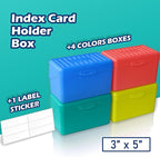 Olivo Index Card Holder Box 3x5 Flash Note Card Holder Storage File Box - Image 2