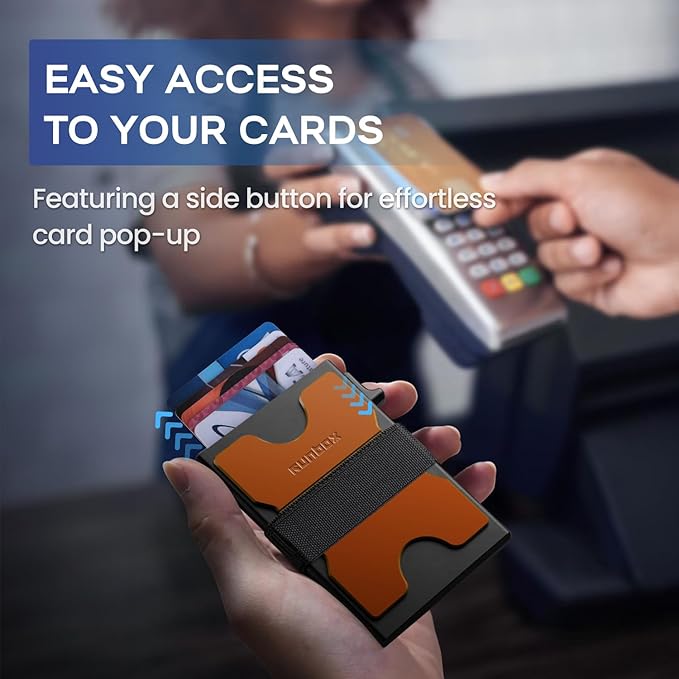 RUNBOX Slim Card Holder Wallet for Men, Minimalist RFID Blocking Wallet - Image 3