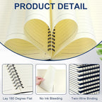 Yahenda 2 Pcs Spiral Notebook Bulk A5 Journal Lined 8.3'' x 5.5'' Writing - Image 4
