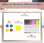 16 x 12 inches Dry Erase Whiteboard, Rose Gold Magnetic Desktop Double-Sided - Image 3