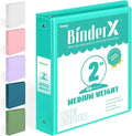 BinderX Extra Durable 3 Ring Binder, Round Ring 2 Inch Binders, Fits 450 Sheets by Sooez