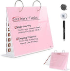 Desktop Glass Dry Erase & Acrylic Aesthetic Desk Calendar Weekly to-do List by TOWON