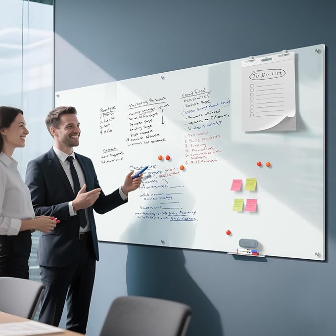 MaxGear Glass Whiteboard, Tempered Magnetic Dry Erase Board 96 x 48 Inch - Image 4