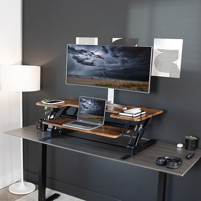 VIVO 42 inch Height Adjustable Stand Up Desk Converter, V Series, Quick Sit to - Image 6