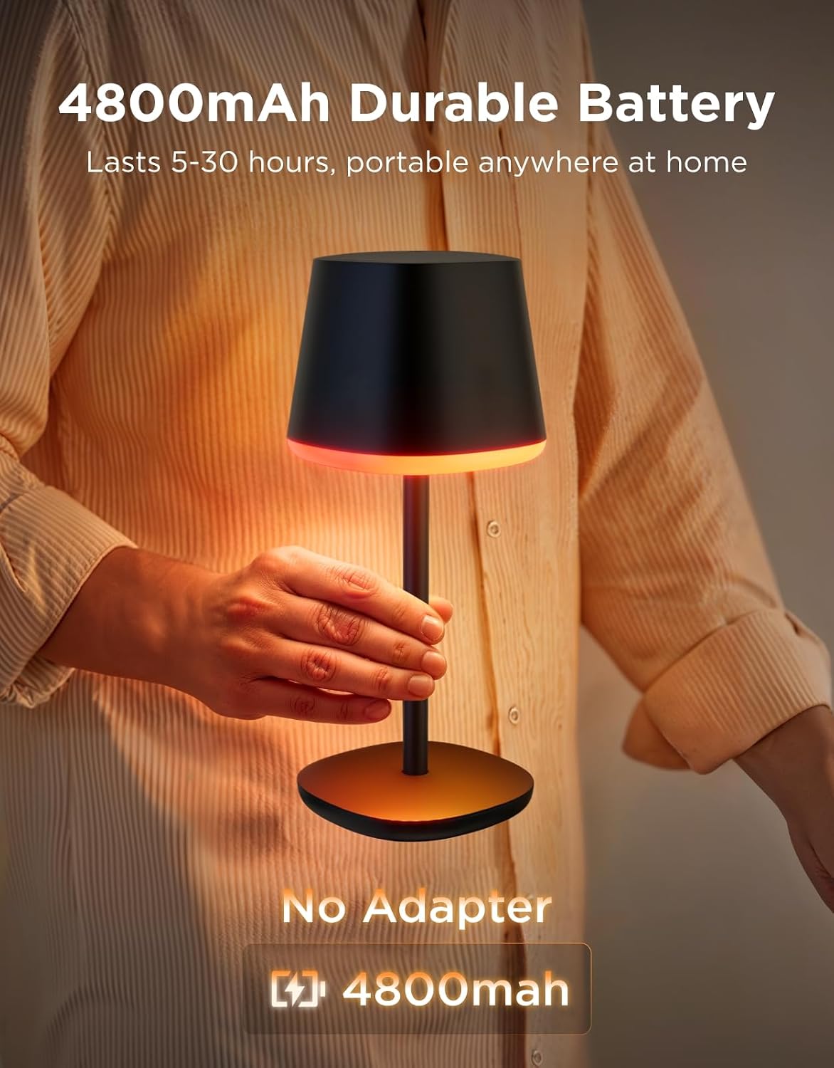 govee smart cordless table lamp classic (no adapter), close-up detail
