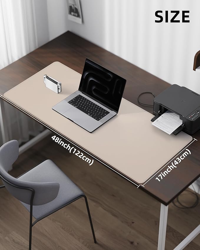 AFIING Leather Desk Pad Protector, Office Mat, Large Mouse Pad, Non-Slip PU - Image 5
