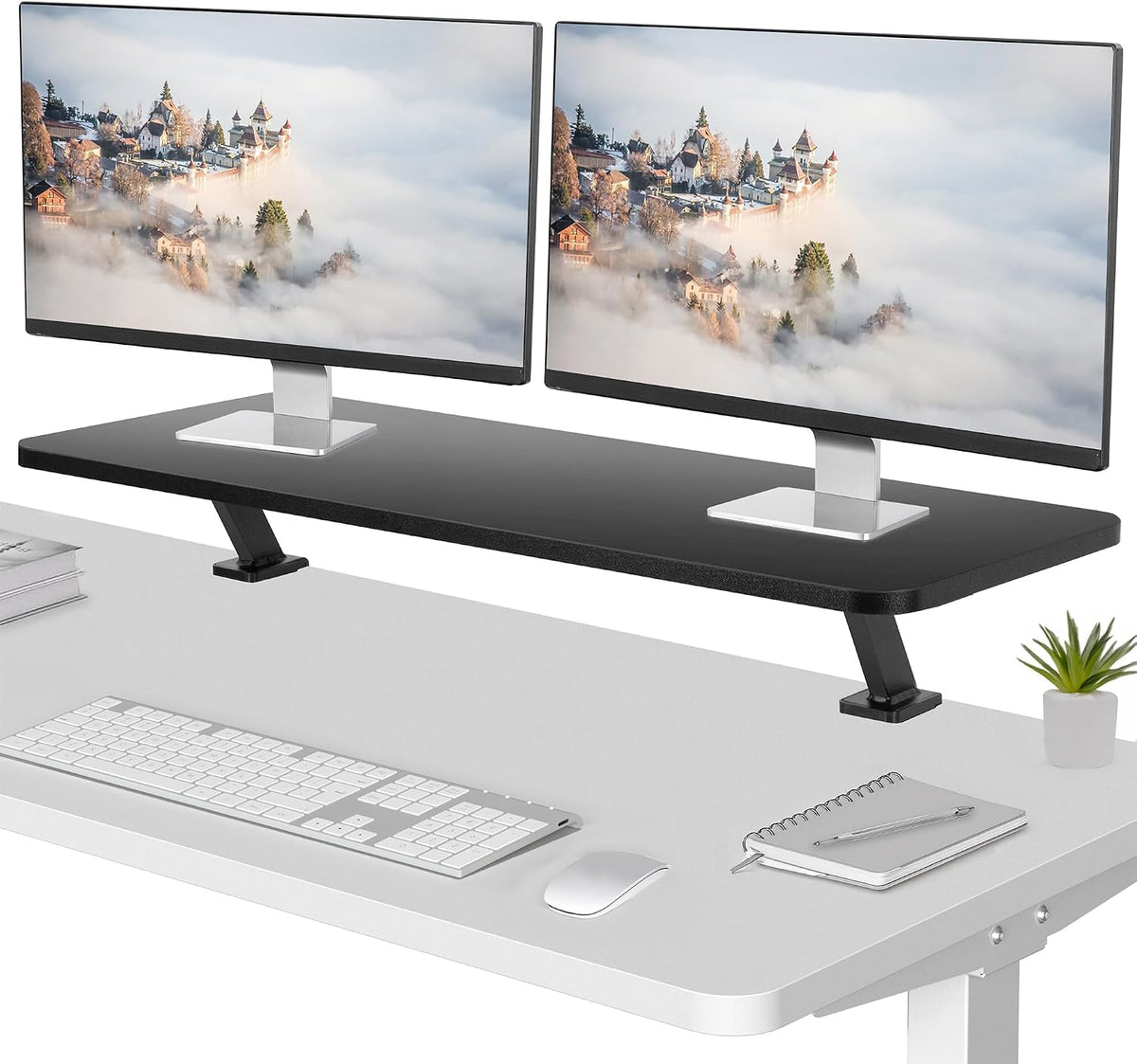 VIVO Clamp-on Small 40 in Ergonomic Desk Shelf
