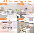 Stebopum 4 Pack Stackable Makeup Organizer, 4.4'' Tall Acrylic Bathroom Makeup - Image 7