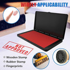 Large Stamp Pad, 6.1 x 3.4 Inch Red Ink Pad Premium Quality Felt Pad Rubber - Image 6