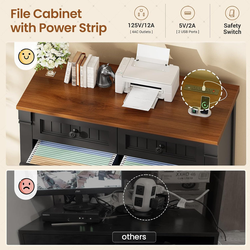 sedeta 4 drawers file cabinet, 33" farmhouse filing, package contents